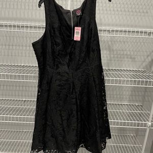 Black lace skater dress